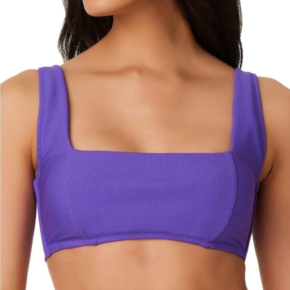 Bar III Micro Rib Sling Bandeau Bikini Top Women's Nwt large